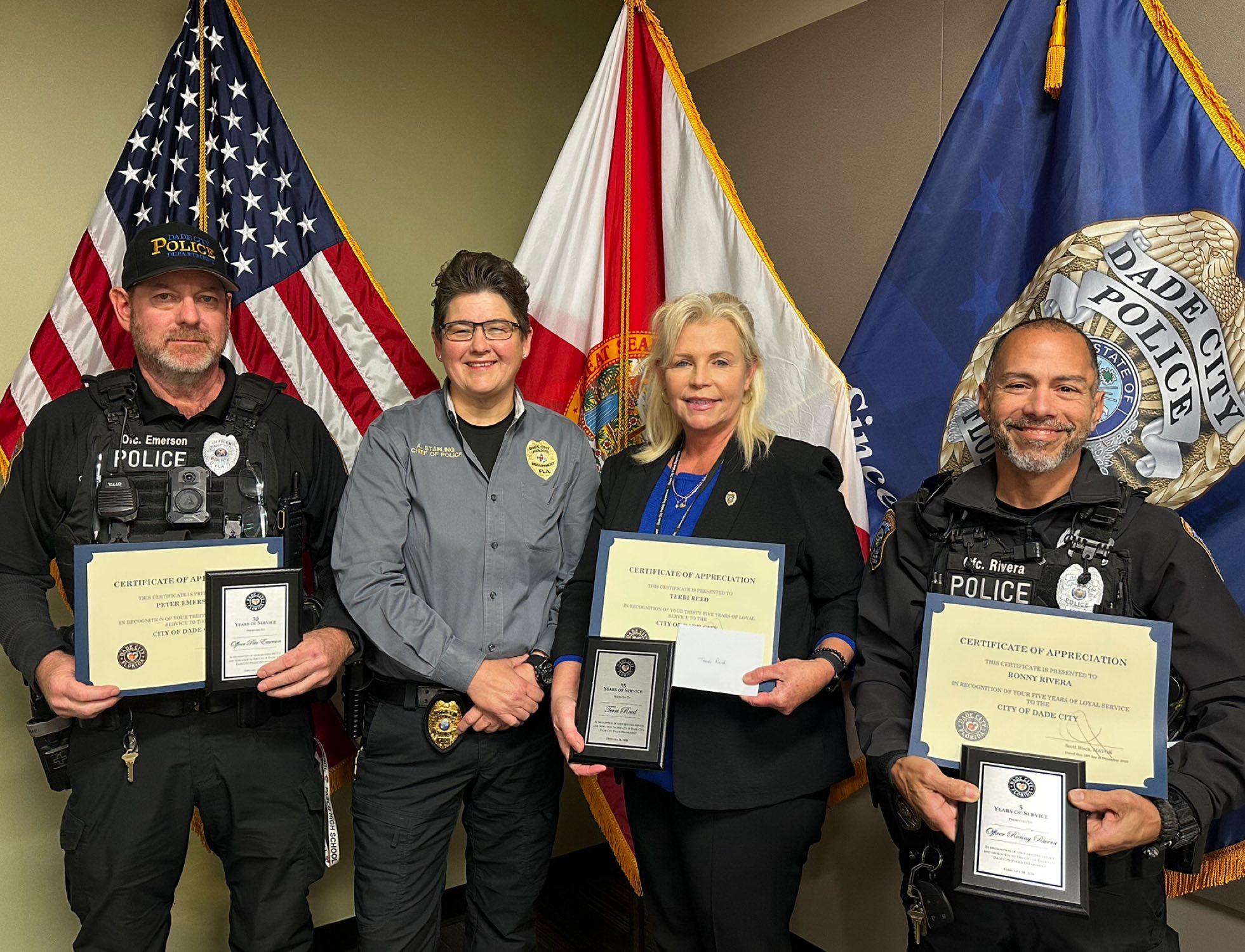 Commission recognizes department employees for years of service - February 24, 2026